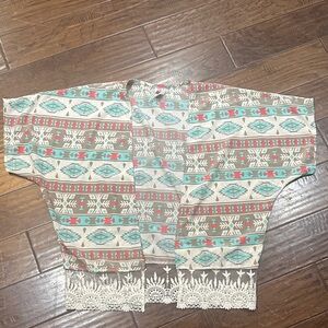 Mauve Multicolor Patterned Button Down Shirt